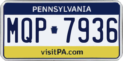 PA license plate MQP7936