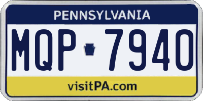 PA license plate MQP7940