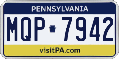 PA license plate MQP7942