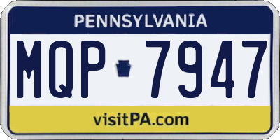 PA license plate MQP7947
