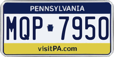 PA license plate MQP7950