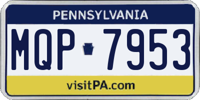 PA license plate MQP7953