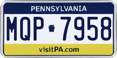 PA license plate MQP7958