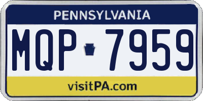 PA license plate MQP7959