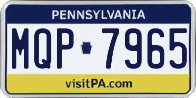 PA license plate MQP7965