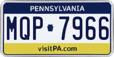PA license plate MQP7966