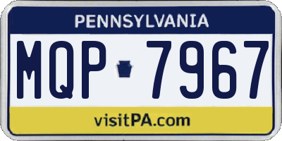 PA license plate MQP7967