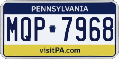 PA license plate MQP7968