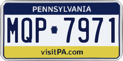 PA license plate MQP7971