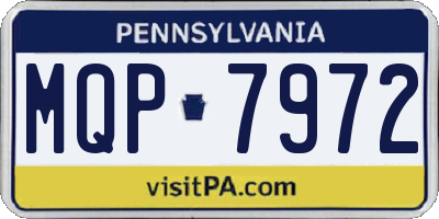 PA license plate MQP7972