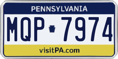 PA license plate MQP7974