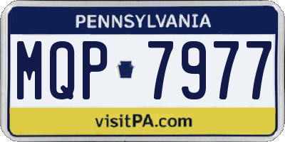 PA license plate MQP7977