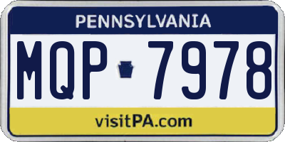 PA license plate MQP7978
