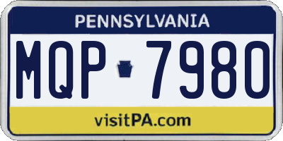 PA license plate MQP7980