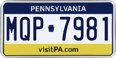 PA license plate MQP7981