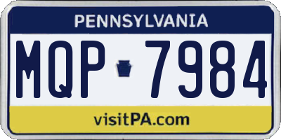 PA license plate MQP7984