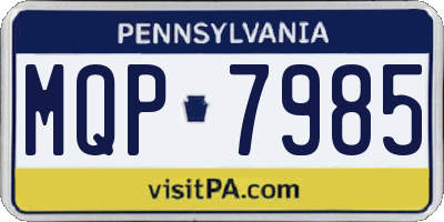 PA license plate MQP7985
