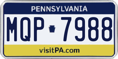 PA license plate MQP7988