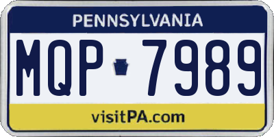PA license plate MQP7989