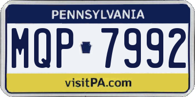 PA license plate MQP7992