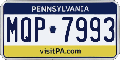 PA license plate MQP7993