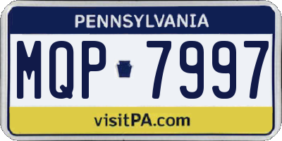 PA license plate MQP7997