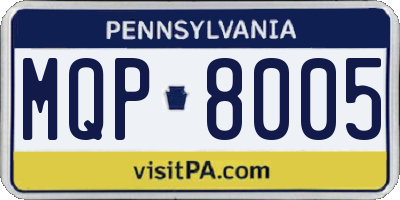 PA license plate MQP8005