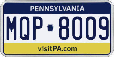 PA license plate MQP8009