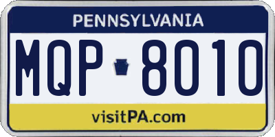 PA license plate MQP8010