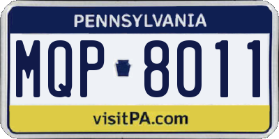 PA license plate MQP8011