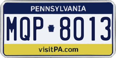 PA license plate MQP8013