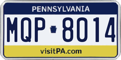 PA license plate MQP8014