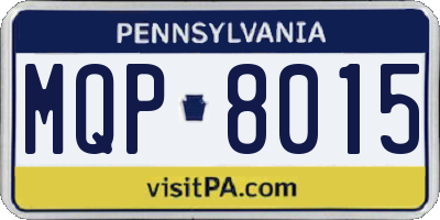PA license plate MQP8015