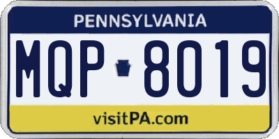 PA license plate MQP8019
