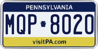 PA license plate MQP8020