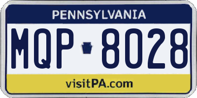 PA license plate MQP8028