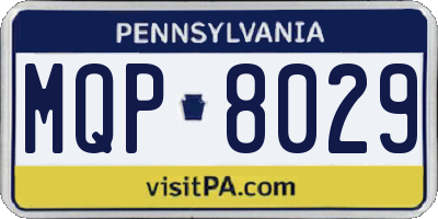 PA license plate MQP8029