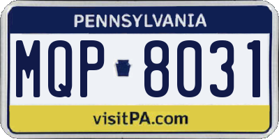 PA license plate MQP8031