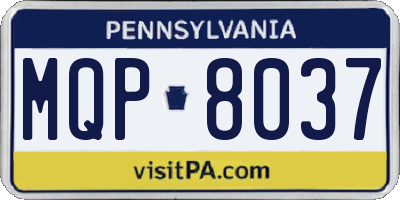 PA license plate MQP8037