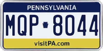 PA license plate MQP8044