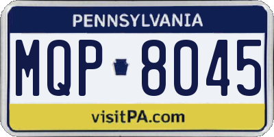 PA license plate MQP8045