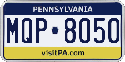 PA license plate MQP8050
