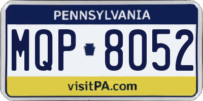 PA license plate MQP8052