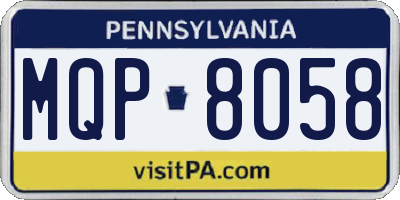 PA license plate MQP8058