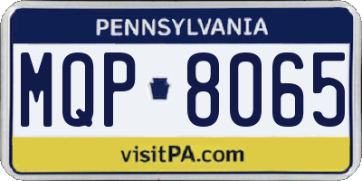 PA license plate MQP8065