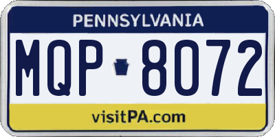 PA license plate MQP8072