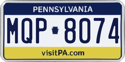 PA license plate MQP8074