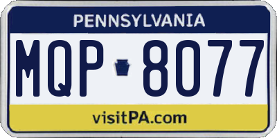 PA license plate MQP8077