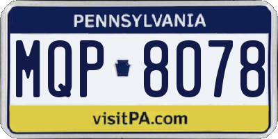PA license plate MQP8078