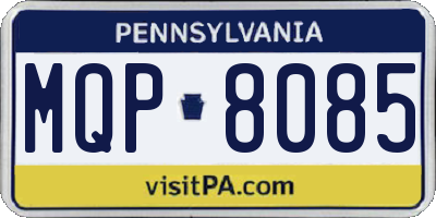 PA license plate MQP8085